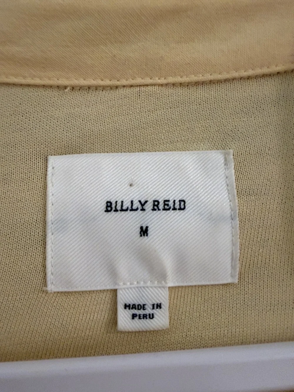 Billy Reid Men's Long-Sleeve Polo in Pale Yellow - Picture 2 of 5